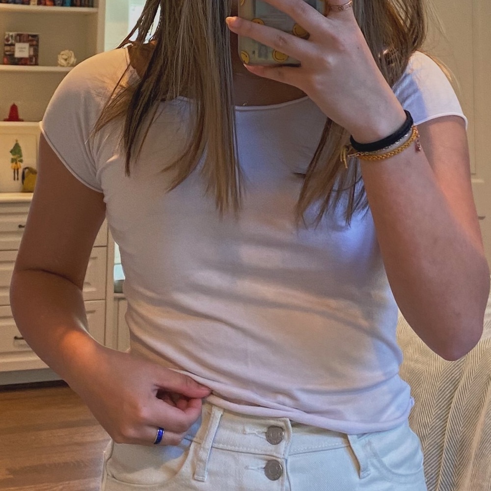 brandy melville off-the-shoulder pink shirt